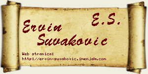 Ervin Šuvaković vizit kartica